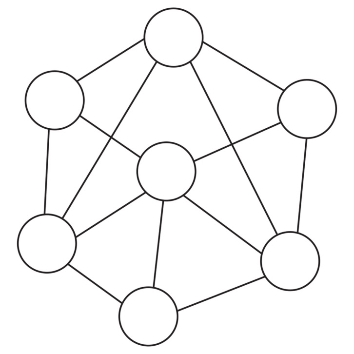 Graficzne przedstawienie topologii typu mesh