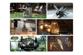 Meble ogrodowe, lampa i dekoracje z metalu wykonane na xTool MetalFab
