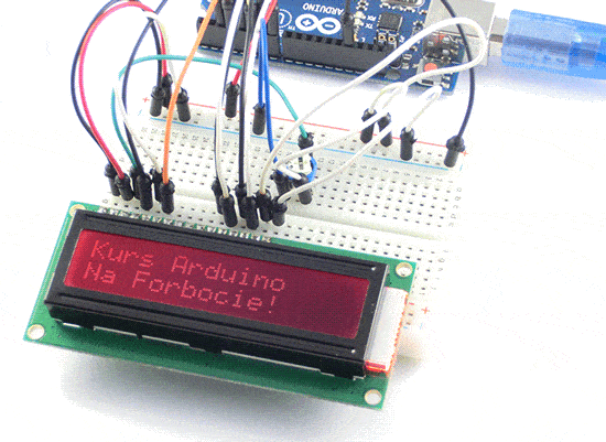 Przykład z wykorzystaniem Arduino oraz LCD tekstowego