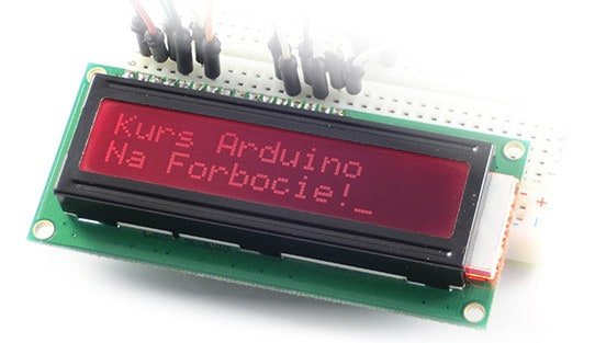 Przykład z kursu Arduino - wyświetlacz LCD.
