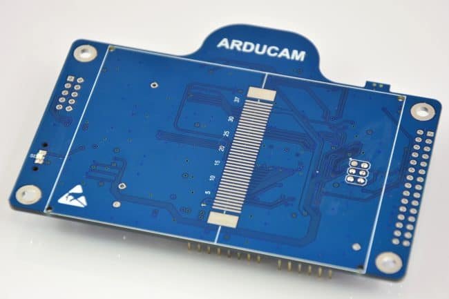 Shield ArduCAM - strona "z wyświetlaczem LCD".