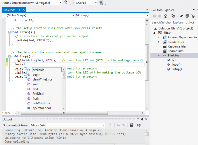 Visual Studio Code z rozszerzeniem Arduino.