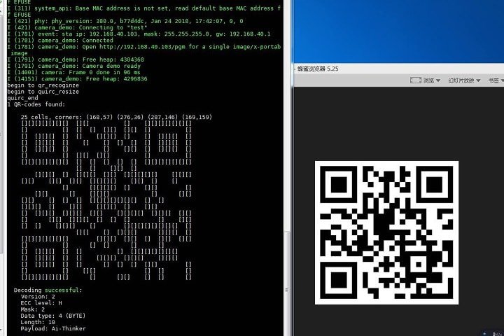 Udostępnione demo zamienia zeskanowany kod QR na wersję ASCII wyświetlaną w terminalu