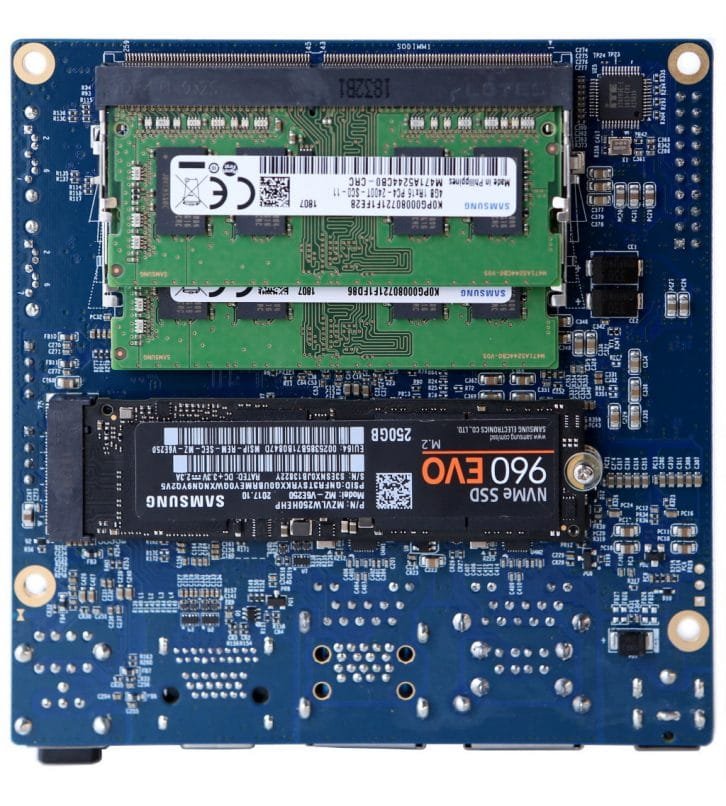 ODROID-H2 z dwiema pamieciami RAM i dyskiem NVMe SSD