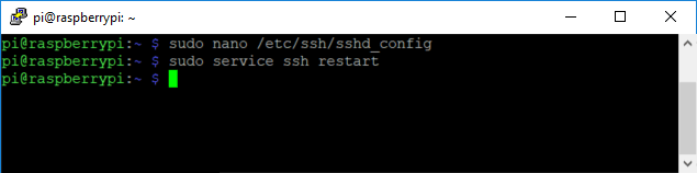 Polecenia wykorzystane do zmiany portu SSH
