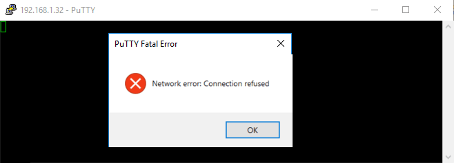 Błąd sieci podczas próby połączenia z użyciem starego numeru portu