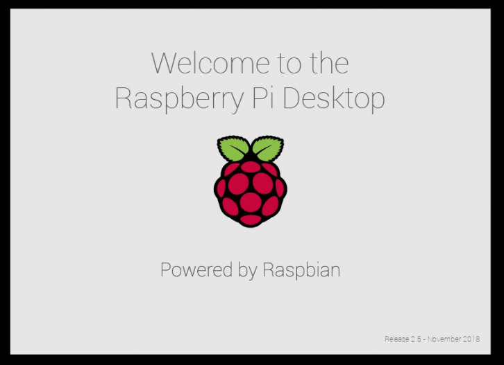 Ekran powitalny systemu Raspbian