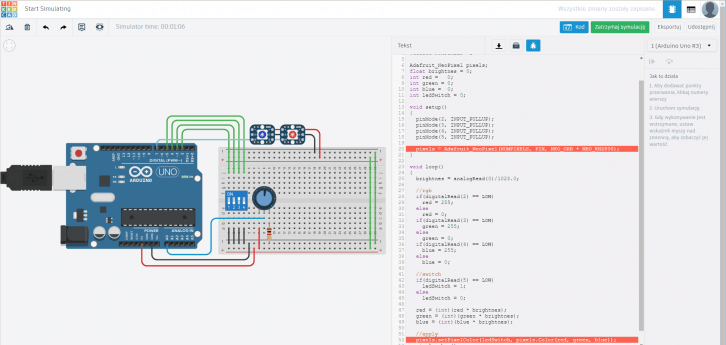 Wbudowany edytor kodu Arduino