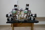 Robot dwunożny z silnikami kroczącymi (3x Raspberry Pi Pico)